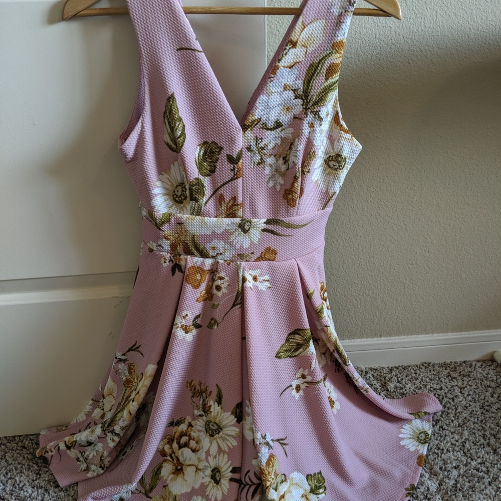 NEW English Rose Pink Floral Mini Dress!